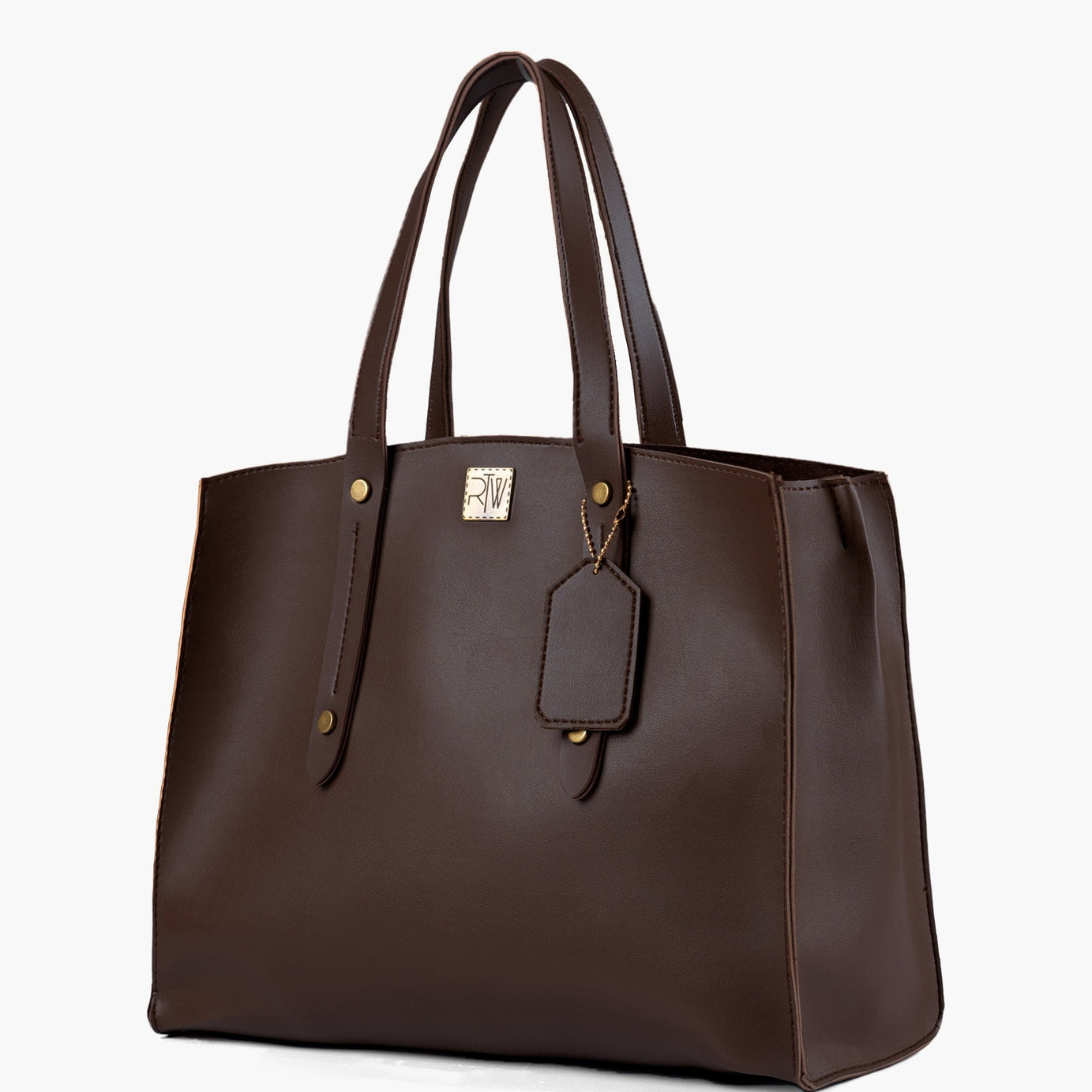 Dark brown multi compartment satchel bag