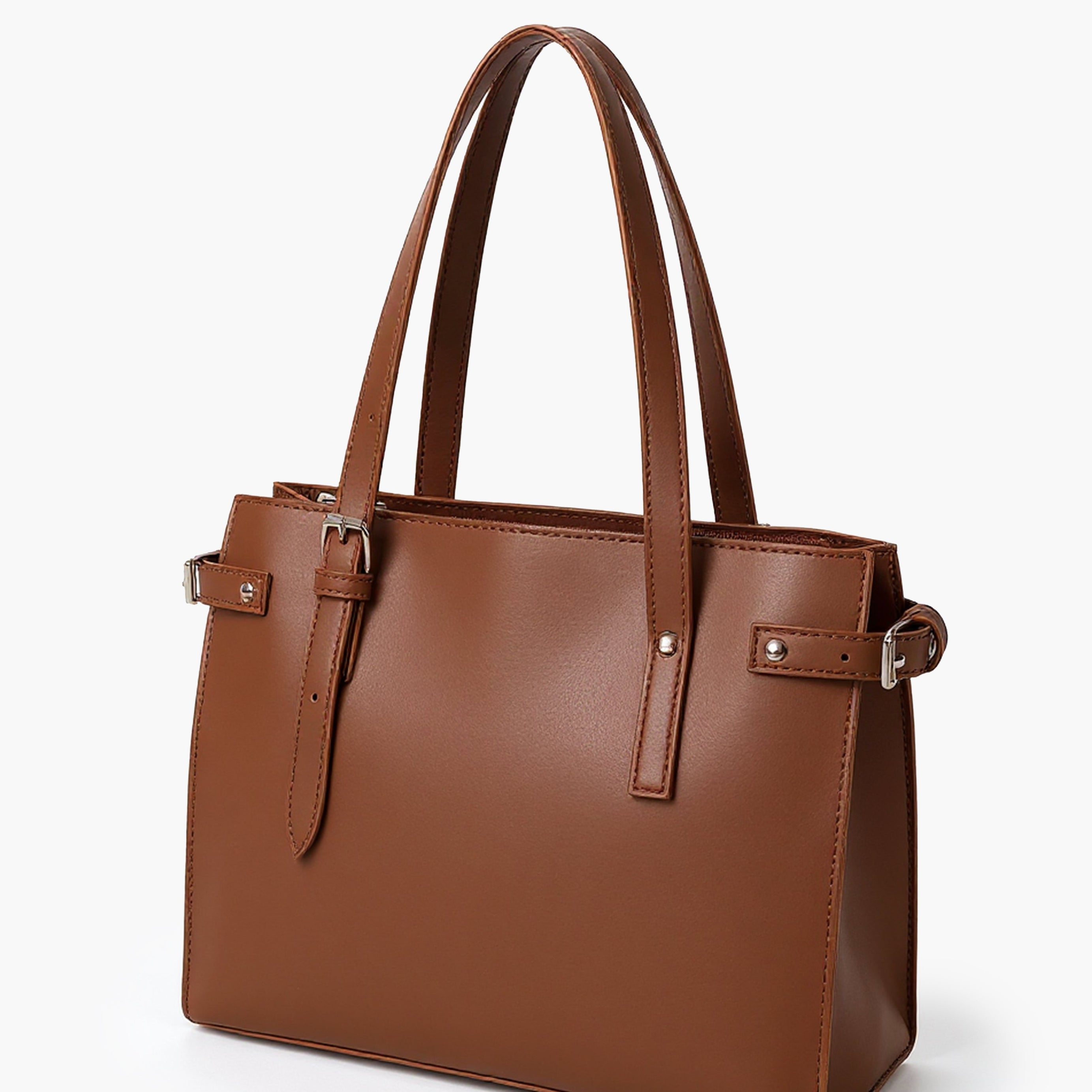 Brown satchel tote bag