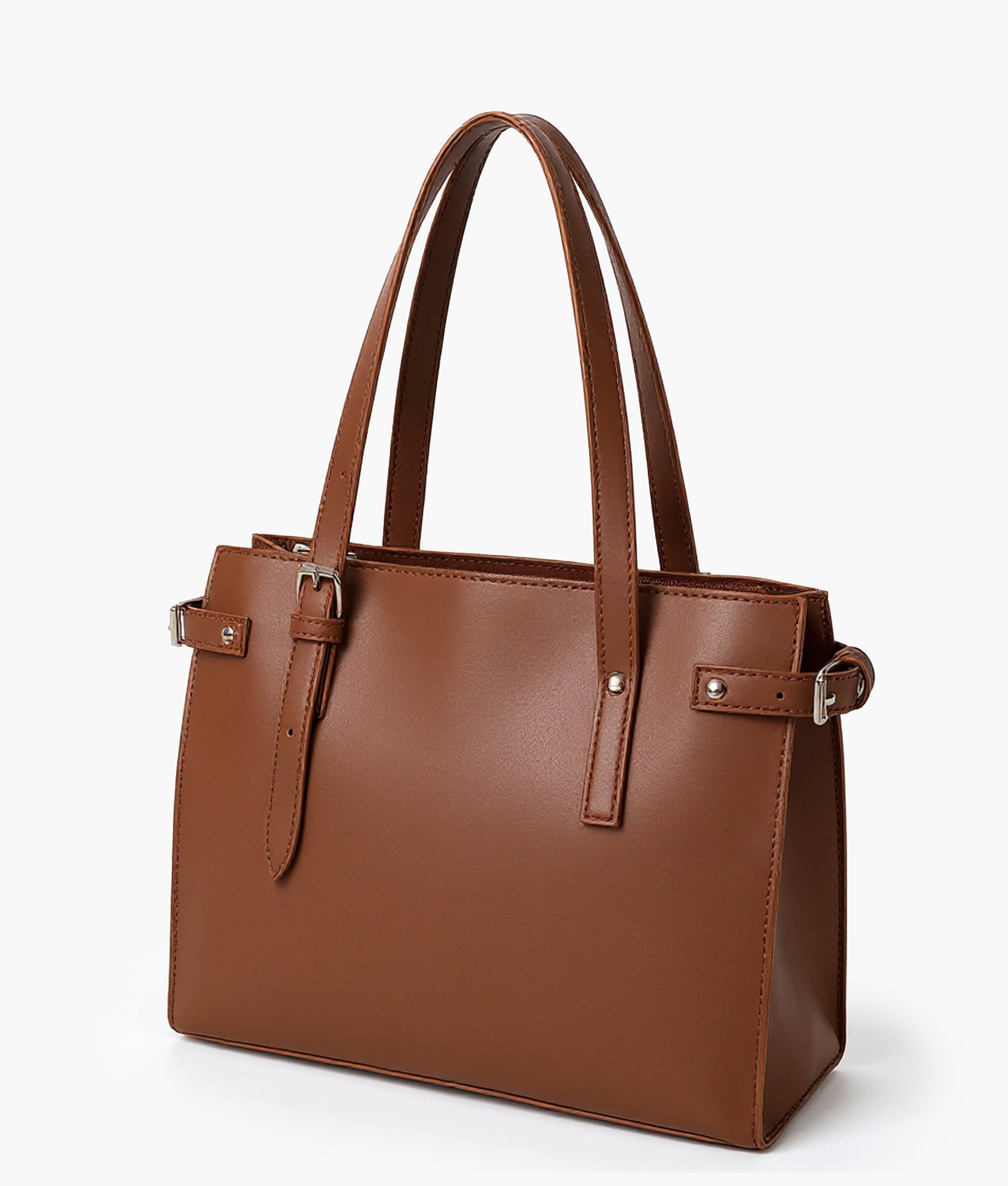 Brown satchel tote bag