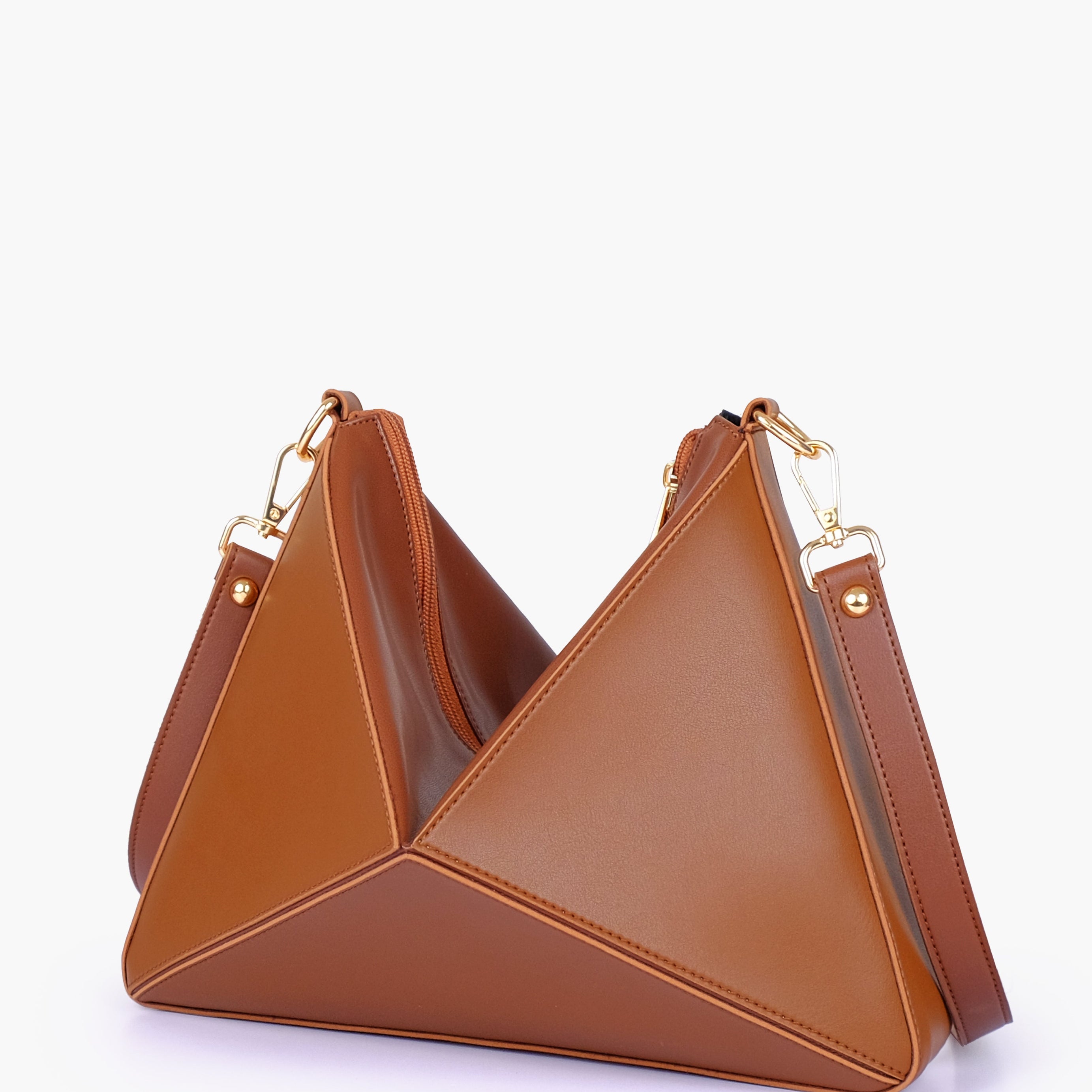 Brown triangle flex bag