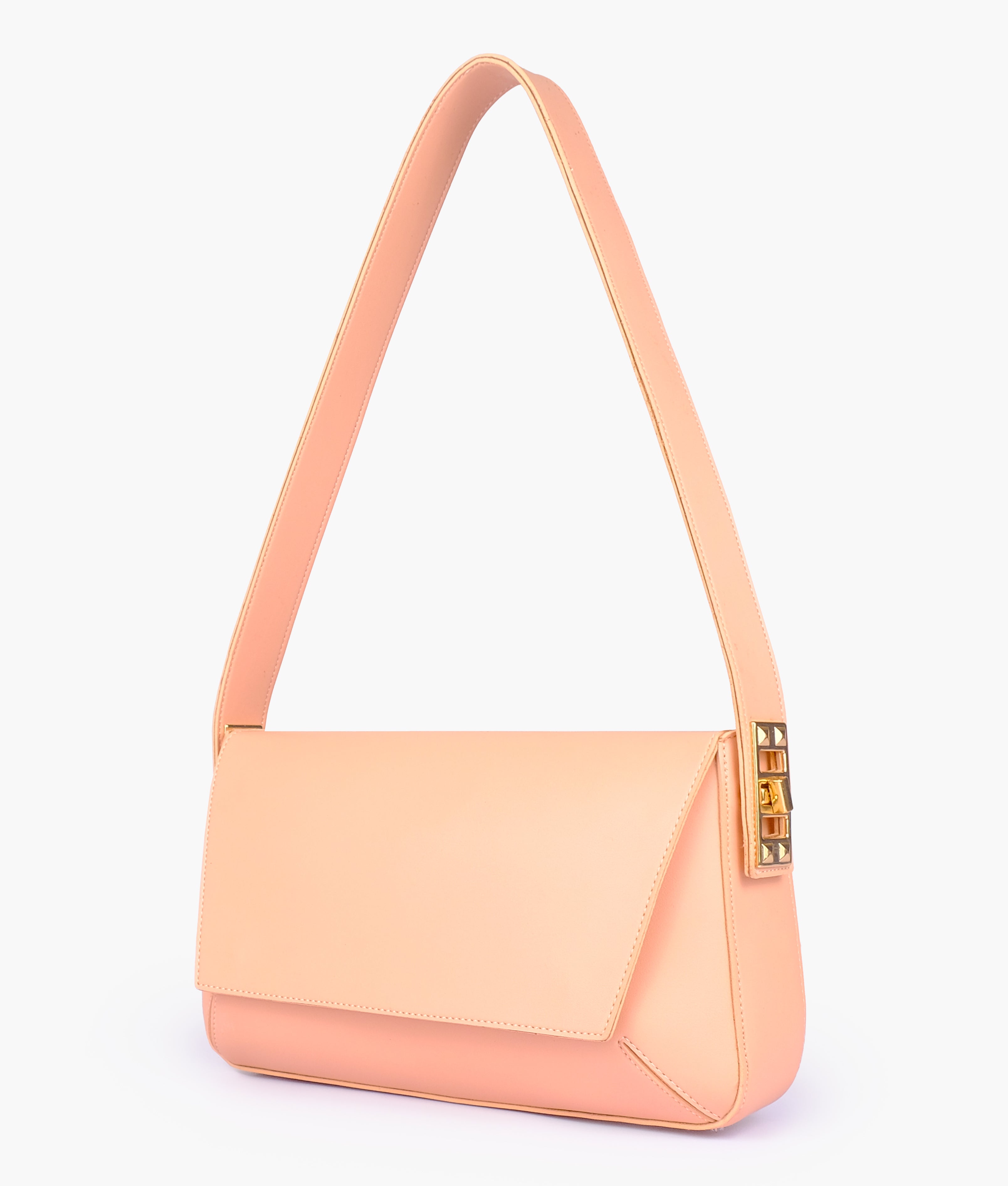 Peach mini flap bag
